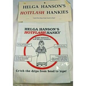 Helga Hanson's Hotflash Hankies Fun Gag Gift Menopause Minnesota Ole and Lena